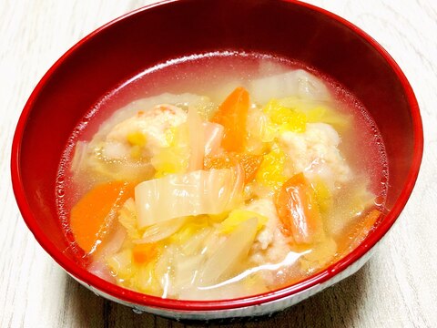 肉団子と野菜の中華風スープ